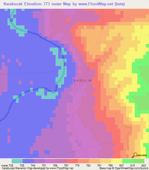 Karabucak,Turkey Elevation Map