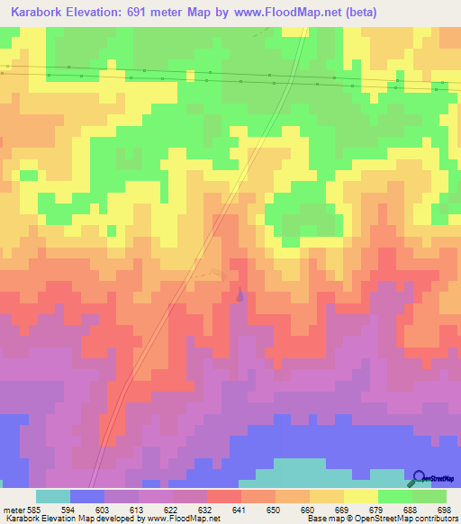 Karabork,Turkey Elevation Map