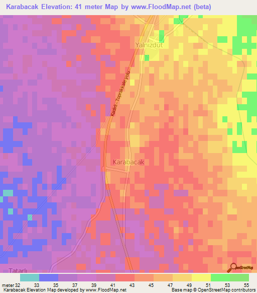 Karabacak,Turkey Elevation Map