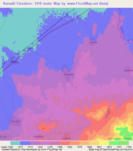 Karaatli,Turkey Elevation Map