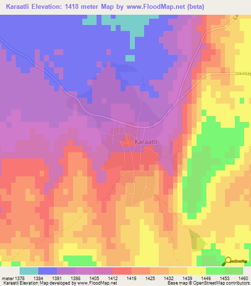 Karaatli,Turkey Elevation Map