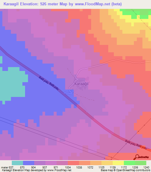 Karaagil,Turkey Elevation Map