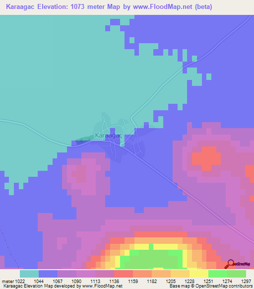 Karaagac,Turkey Elevation Map