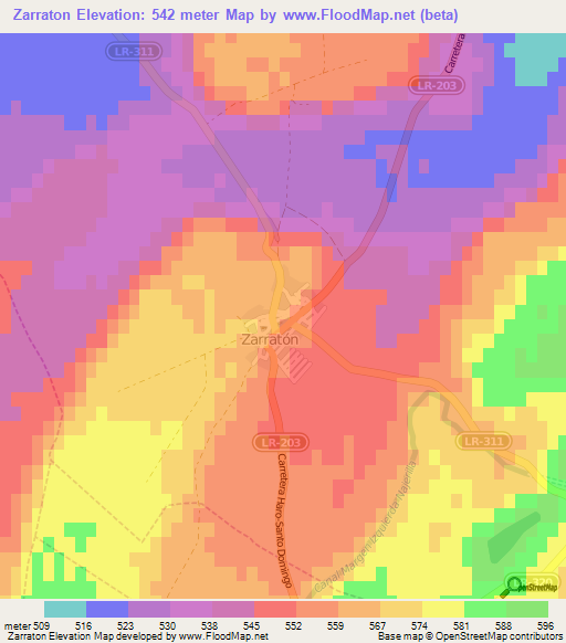 Zarraton,Spain Elevation Map