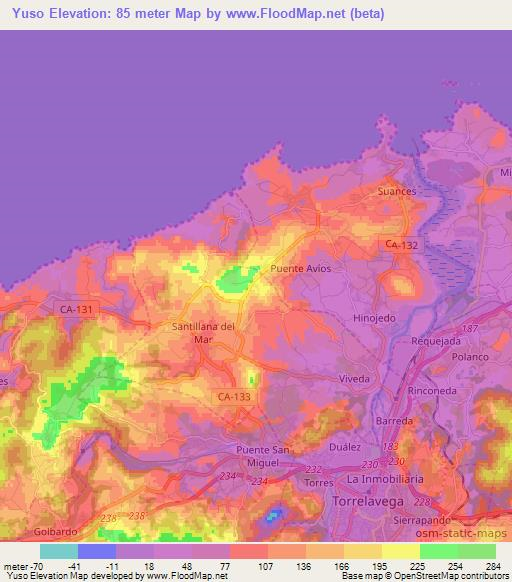 Yuso,Spain Elevation Map