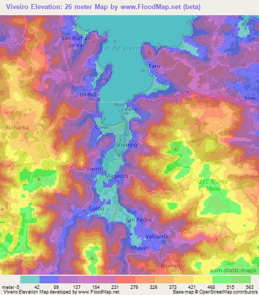 Viveiro,Spain Elevation Map