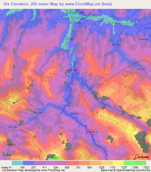 Vis,Spain Elevation Map