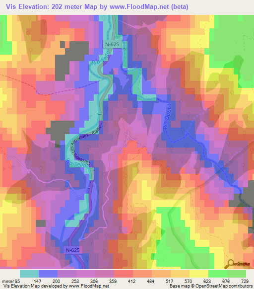 Vis,Spain Elevation Map