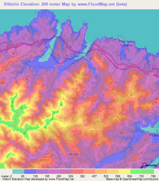 Villeirin,Spain Elevation Map