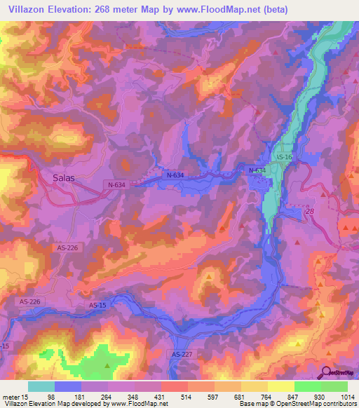 Villazon,Spain Elevation Map