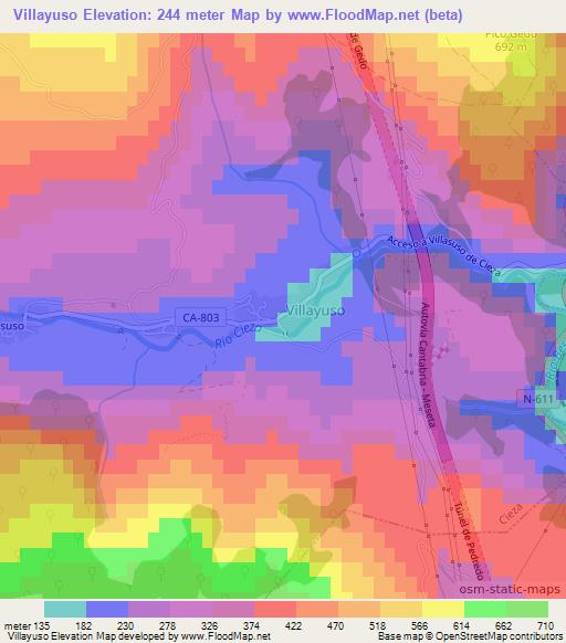 Villayuso,Spain Elevation Map