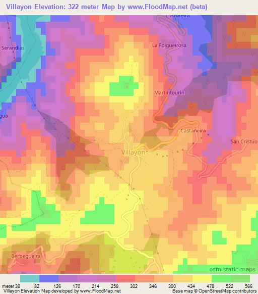 Villayon,Spain Elevation Map