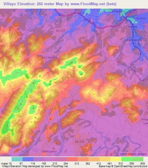 Villayo,Spain Elevation Map