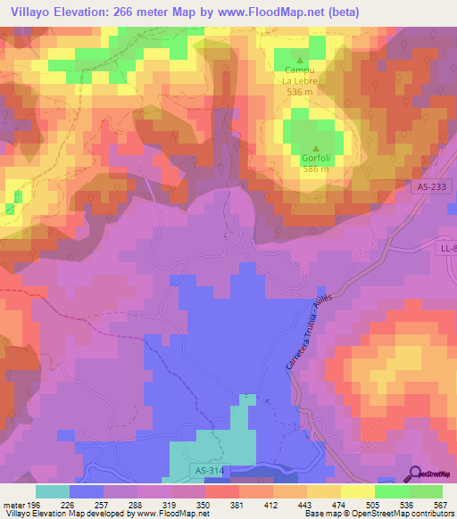 Villayo,Spain Elevation Map