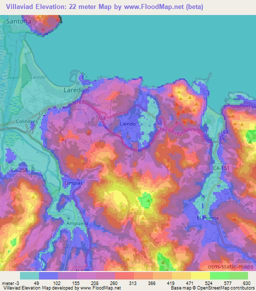 Villaviad,Spain Elevation Map