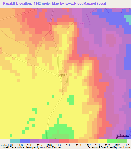 Kapakli,Turkey Elevation Map