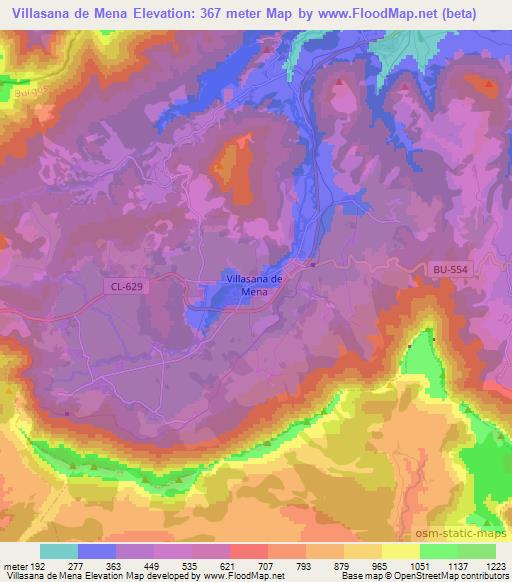 Villasana de Mena,Spain Elevation Map