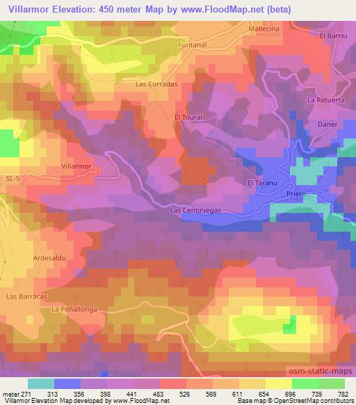 Villarmor,Spain Elevation Map