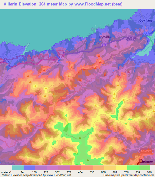 Villarin,Spain Elevation Map