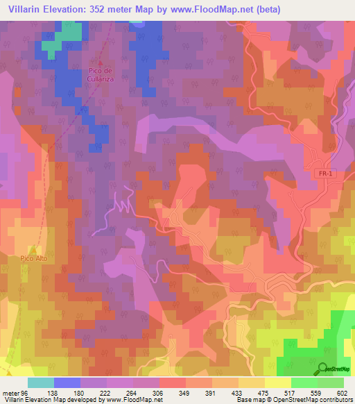 Villarin,Spain Elevation Map