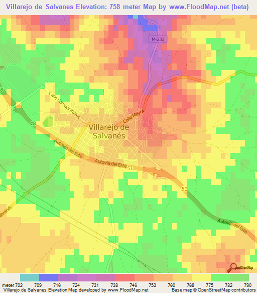 Villarejo de Salvanes,Spain Elevation Map