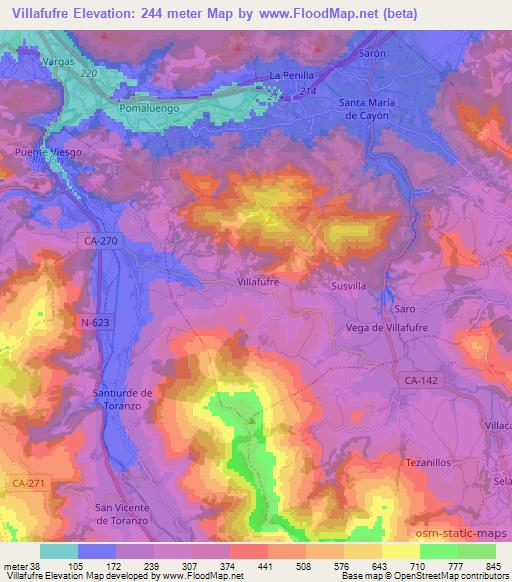 Villafufre,Spain Elevation Map