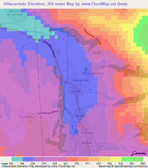 Villacarriedo,Spain Elevation Map