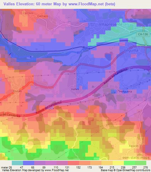 Valles,Spain Elevation Map