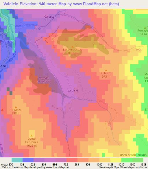 Valdicio,Spain Elevation Map