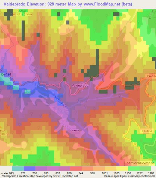 Valdeprado,Spain Elevation Map