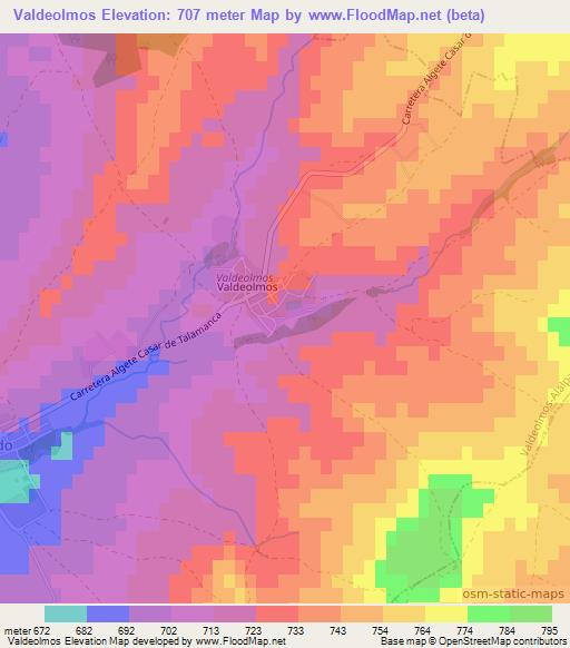 Valdeolmos,Spain Elevation Map