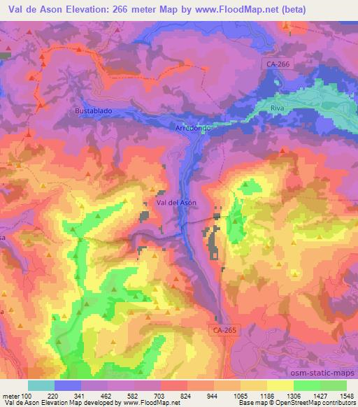 Val de Ason,Spain Elevation Map