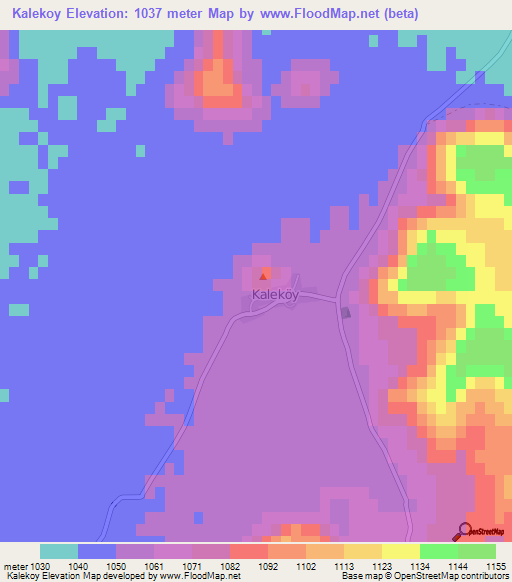 Kalekoy,Turkey Elevation Map