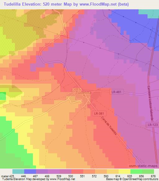 Tudelilla,Spain Elevation Map