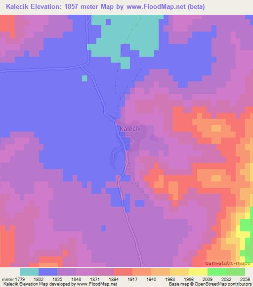 Kalecik,Turkey Elevation Map