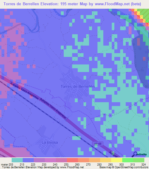 Torres de Berrellen,Spain Elevation Map