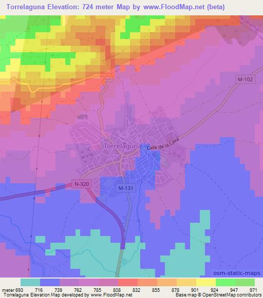 Torrelaguna,Spain Elevation Map