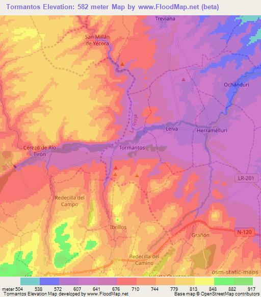 Tormantos,Spain Elevation Map