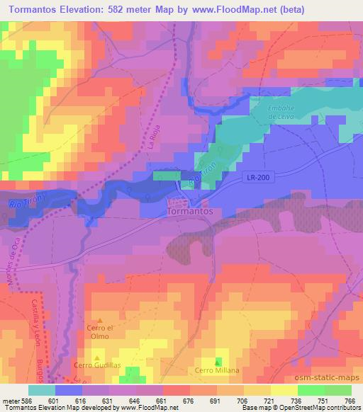 Tormantos,Spain Elevation Map