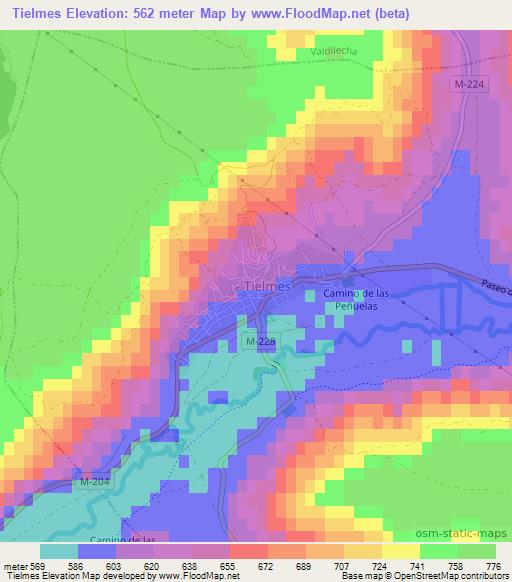 Tielmes,Spain Elevation Map