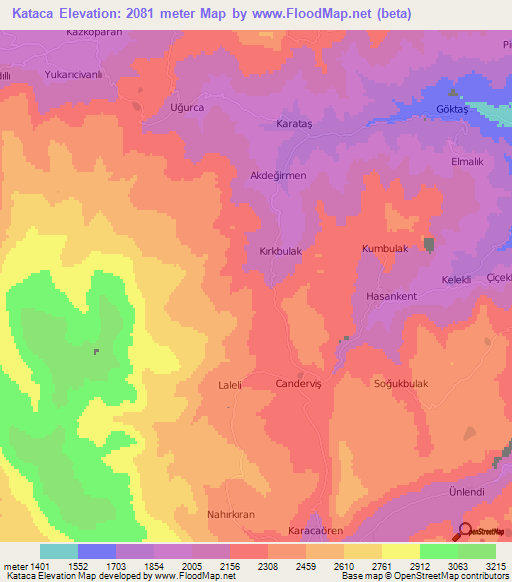 Kataca,Turkey Elevation Map