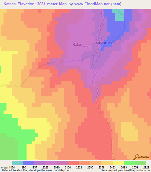 Kataca,Turkey Elevation Map