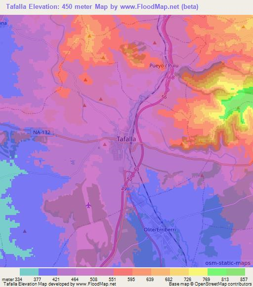 Tafalla,Spain Elevation Map