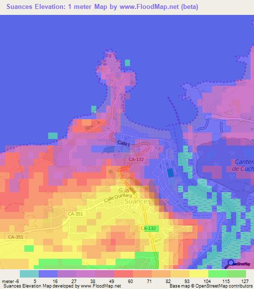 Suances,Spain Elevation Map