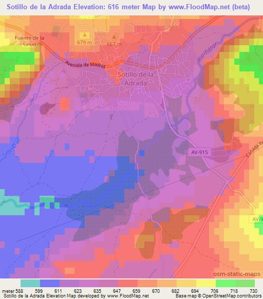 Sotillo de la Adrada,Spain Elevation Map