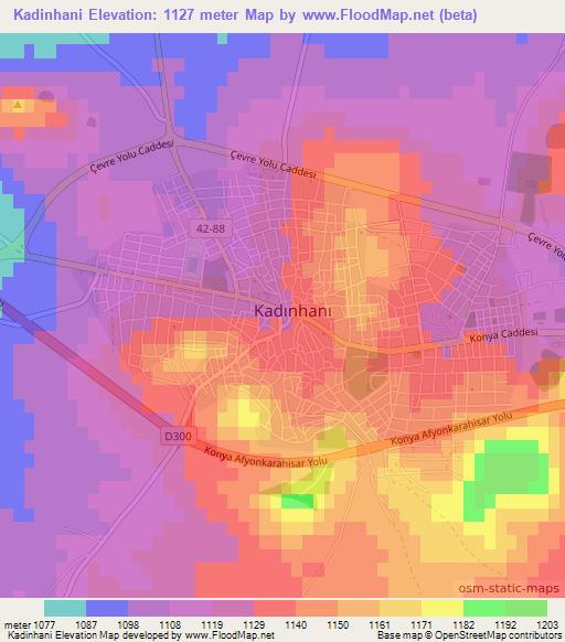 Kadinhani,Turkey Elevation Map