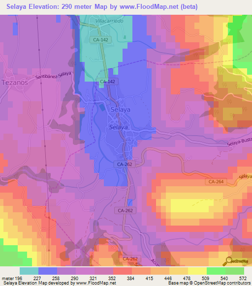 Selaya,Spain Elevation Map