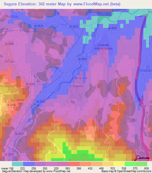 Segura,Spain Elevation Map