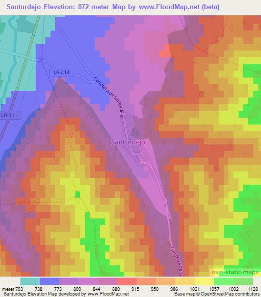 Santurdejo,Spain Elevation Map