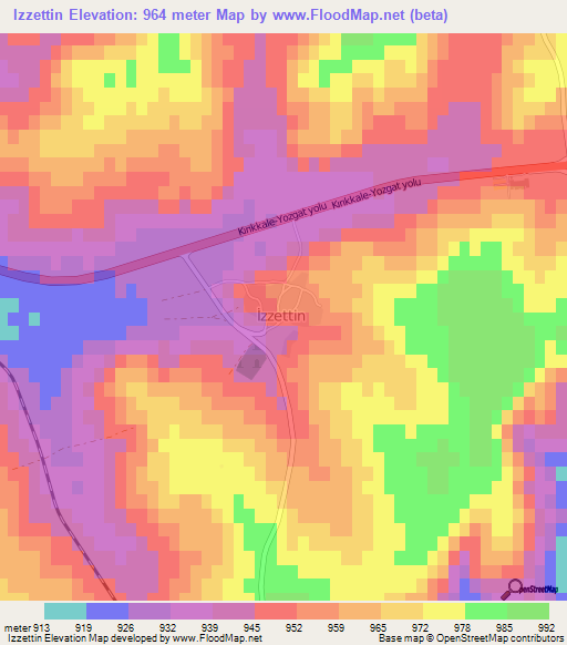 Izzettin,Turkey Elevation Map